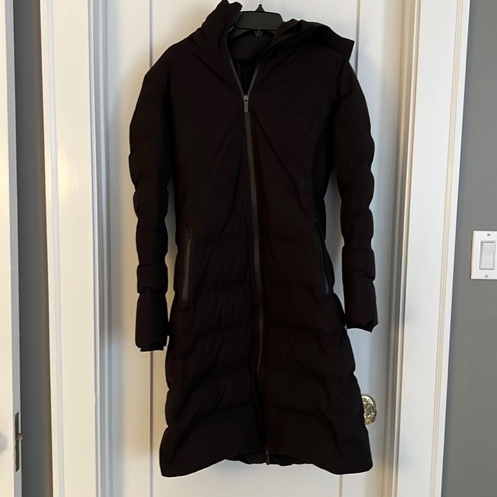 lululemon long black down coat